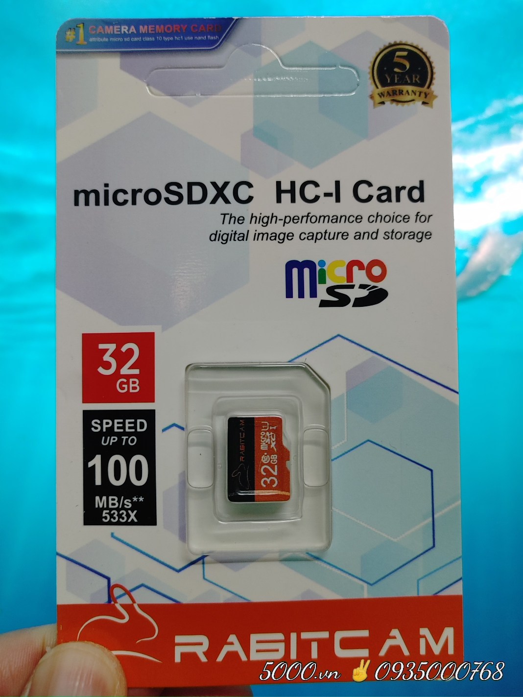 Thẻ nhớ RABIT 32GB 100Mbps ✌ Hộp 100c | Bảo Hành 5 Năm 1 đổi 1 tức thì ( Lưu trữ trung bình 4.5 ngày )
