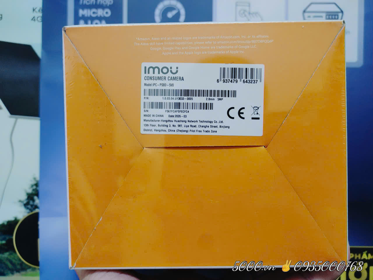 (2) POE Outdoor IMOU PS8D 3MP | 5MP - Có cổng LAN & DC 12V | Camera IP dạng DOME, IP67, Có mic, Có màu, Led xanh đỏ, tích hợp AI nhận diện người & xe
