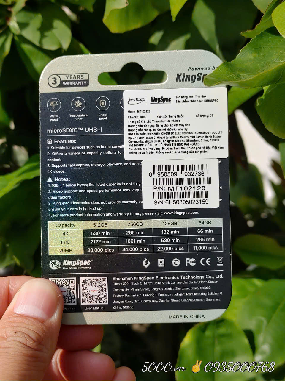 *Kingspec Mixage 128GB ✌ Thẻ nhớ Công ty do ISTC Phân phối và Bảo Hành 3 Năm ( Tại 5K đổi tức thì | Tại ISTC thì 7-15 ngày )