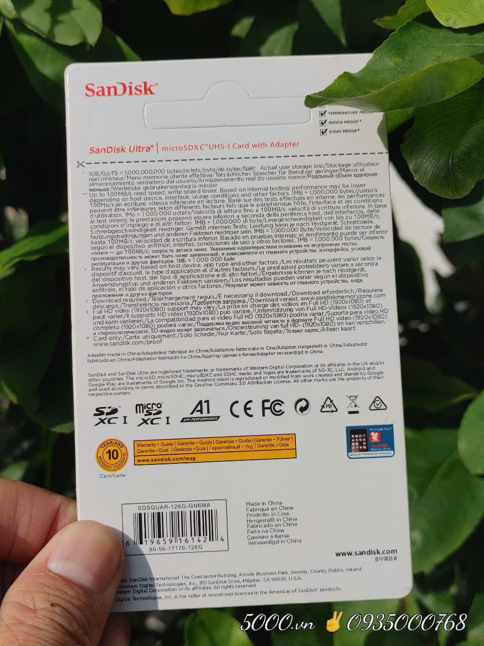 Thẻ nhớ SANDISK 128GB 100Mbp ✌ Bảo hành 1.000.000.000 lần ghi và xóa liên tục hoặc tới hết 31.12.2028