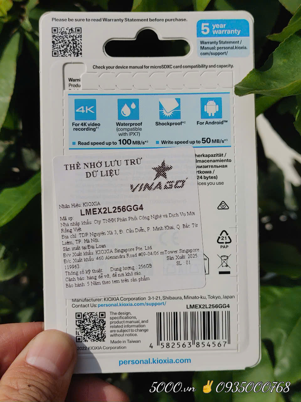 KIOXIA 256GB - Thẻ nhớ chính hãng ✌ 100 MB/s | Bảo hành 5 Năm | Thùng 20 Hộp 20c