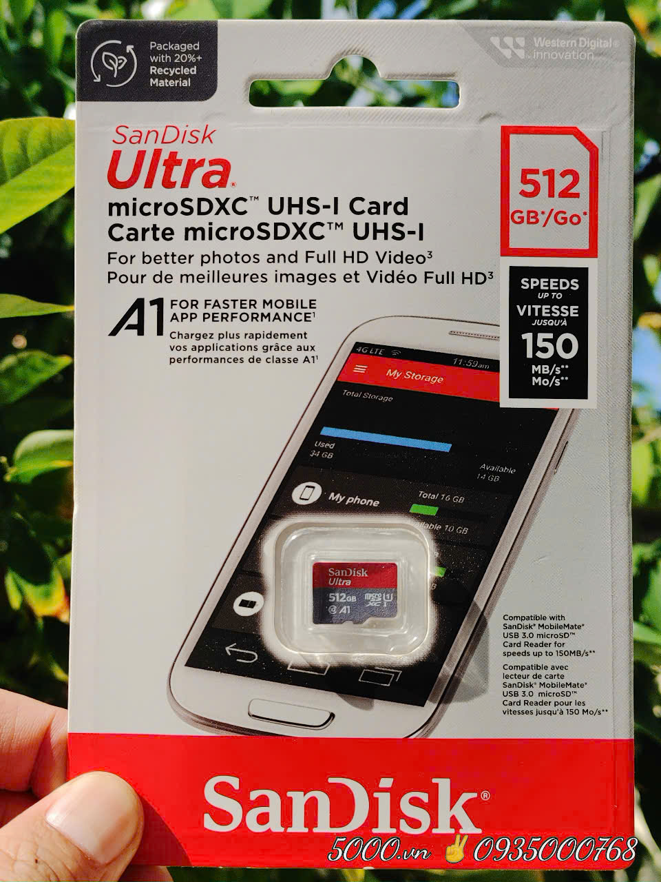 Thẻ nhớ SANDISK 512GB tốc độ upto 150Mbps - Hàng Chính Hãng tem SPC ✌ 10 Năm | Camera FHD lưu trữ tối đa 70 ngày liên tục (Thực nhận 476,8GB)