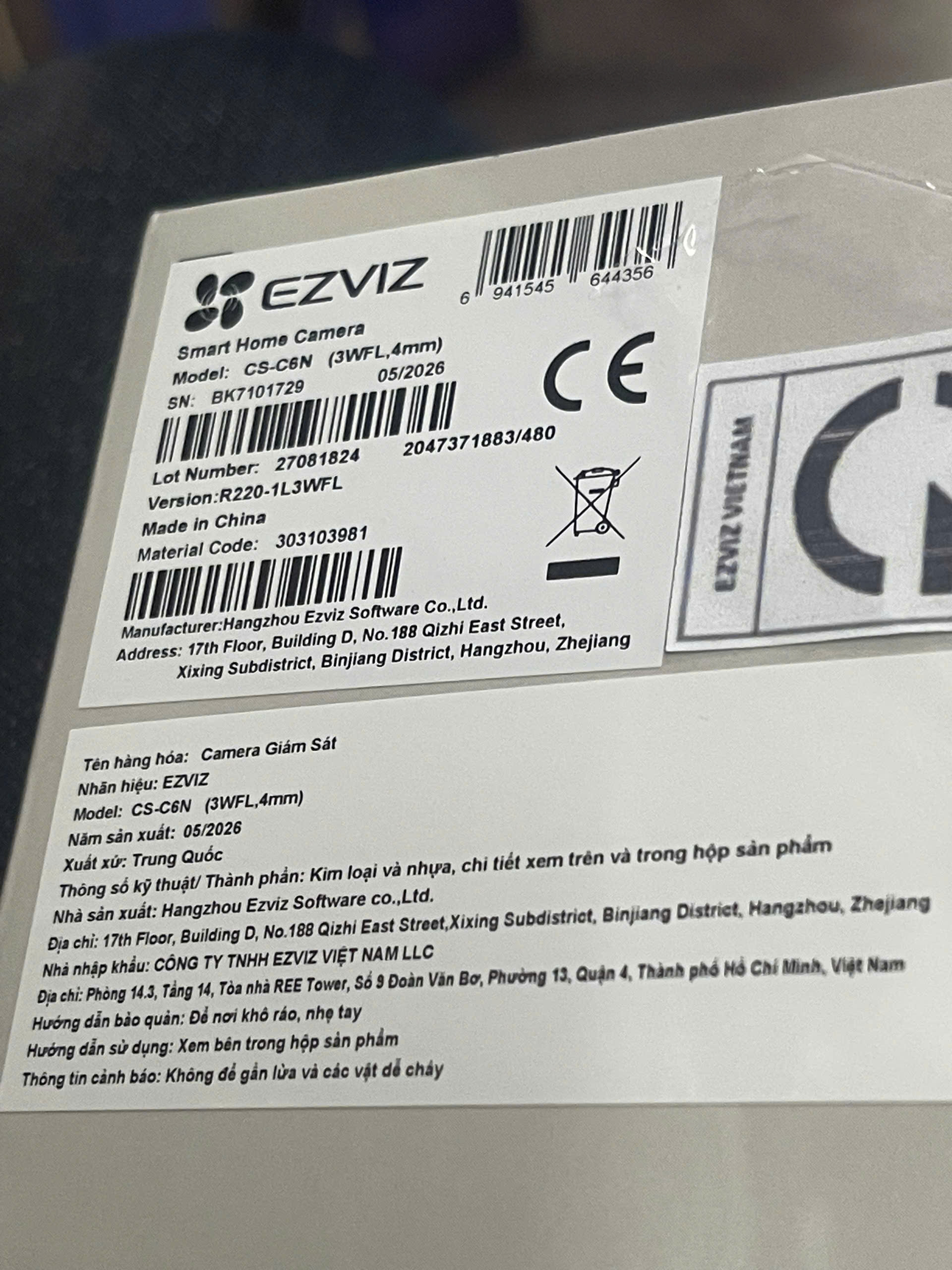 (3) EZVIZ C6N G1 Series  2K | 3K | 4K (Nổi bật với góc nhìn rộng và chống ngược sáng tốt hơn | Ban đêm có Màu | Đàm thoại | Xoay 360 | Thùng 30c)