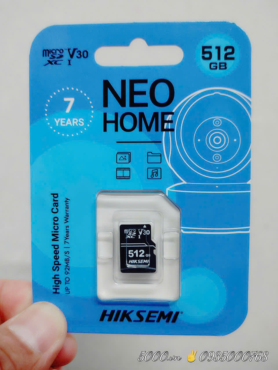 Thẻ nhớ HIKSEMI 512GB HOME D1 Xanh 92Mbps ✌ Bảo Hành 7 Năm ( Tại 5K đổi tức thì | Tại Hãng thì 7-15 ngày )