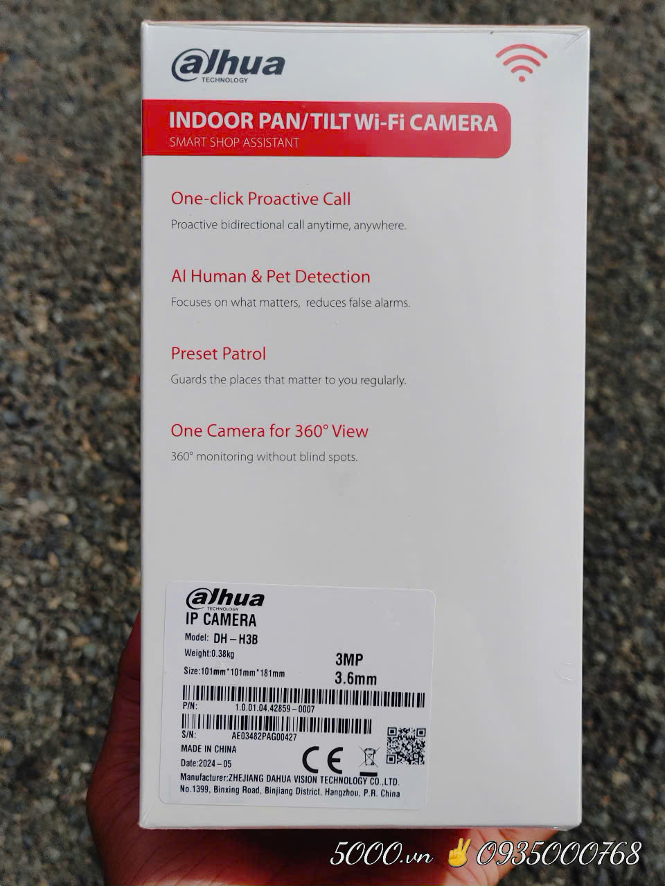 Wifi Dahua H3B  3MP - Hero B1, Xoay 360 trong nhà, Đàm thoại 2 chiều ,Theo dõi chuyển động