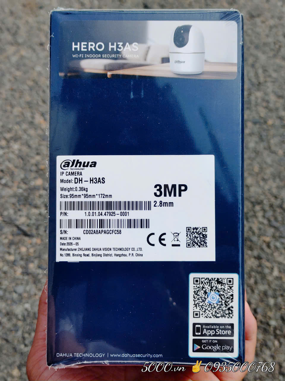 Wifi Dahua H3AS 3MP - Hero A1 | Xoay 360 trong nhà, Đàm thoại 2 chiều ,Theo dõi chuyển động (Tương tự A32 Pro)