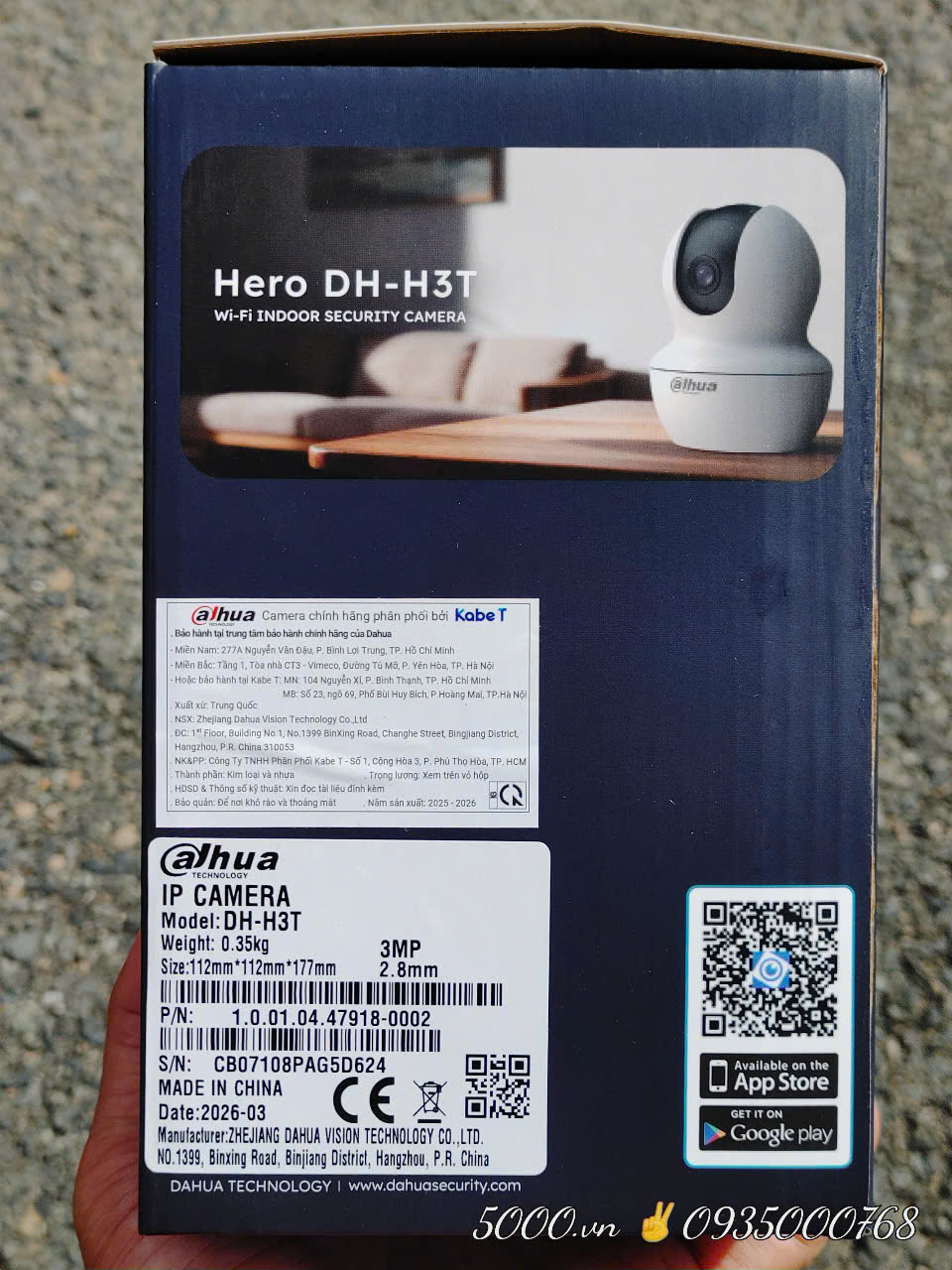 Wifi Dahua H3T 3MP - Xoay 360 trong nhà, Đàm thoại 2 chiều , ban đềm hồng ngoại, không cổng LAN