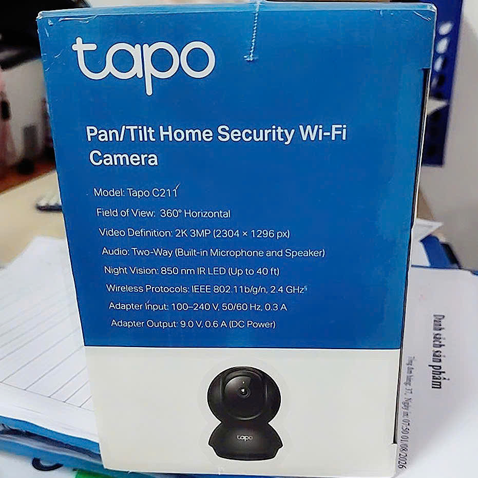 Camera IP Wifi TP-Link TAPO C211 3MP (2304×1296) - Màu đen ngụy trang, ẩn mình vào tường đen