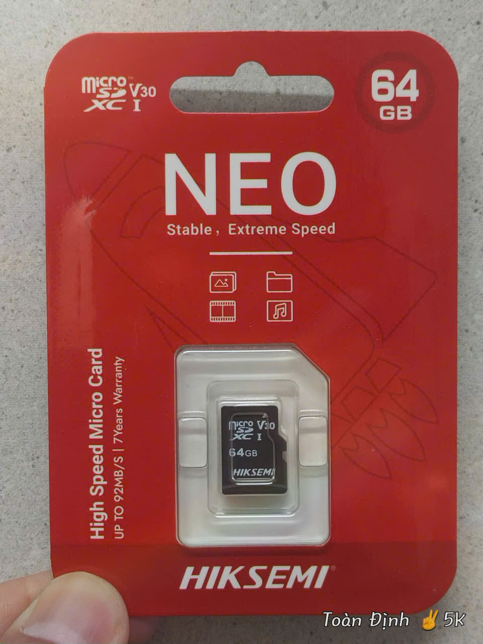 Thẻ nhớ HIK SEMI 64GB NEO C1 Đỏ 92Mbps ✌ Bảo Hành 7 Năm ( Tại 5K đổi tức thì | Tại Hãng thì 10-15 ngày )