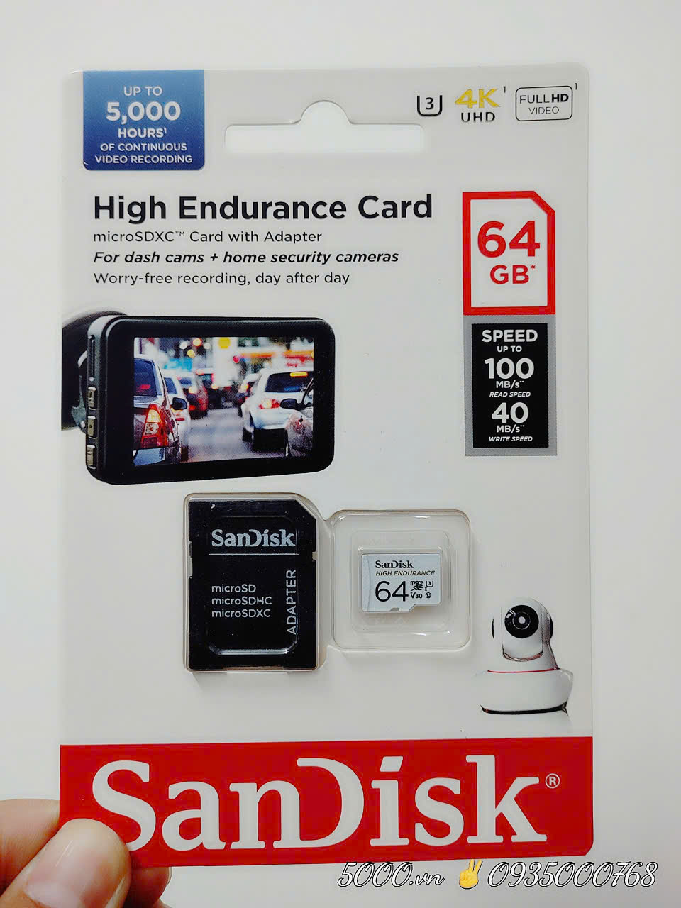 Thẻ nhớ SANDISK 64GB dòng High Edurance - Hàng Chính Hãng ✌ Tem SPC | Xuất xứ Malaysia | 2 Năm