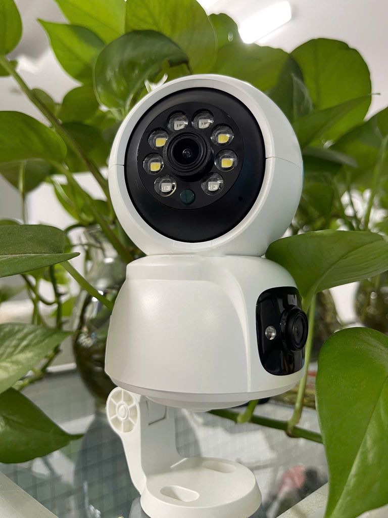 (Mới) Camera Wifi Yoosee QS416 với 2 Mắt Trong Nhà Góc Rộng, Xoay 360 Độ Có Màu Ban Đêm - Hỗ Trợ Đàm Thoại 2 Chiều - Mắt cố định vẫn có LED trợ sáng (Cải tiến từ QS415 cũ không có)
