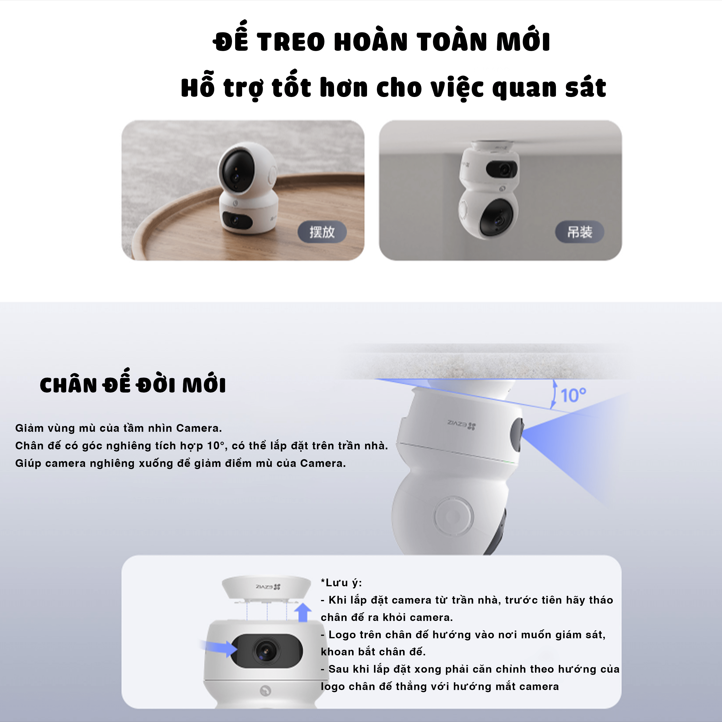 EZVIZ H7C Dual 8MP Camera Wi-Fi 2 mắt 2 khung 4MP + 4MP (Chân đế thiết kế thông minh)
