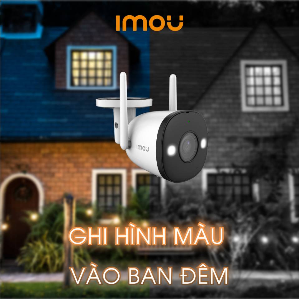 (2) IMOU F32FP 2K 3MP | F52FP 3K 5MP - Camera Wifi 3MP ngoài trời | Ban đêm có màu | Chống nước IP67