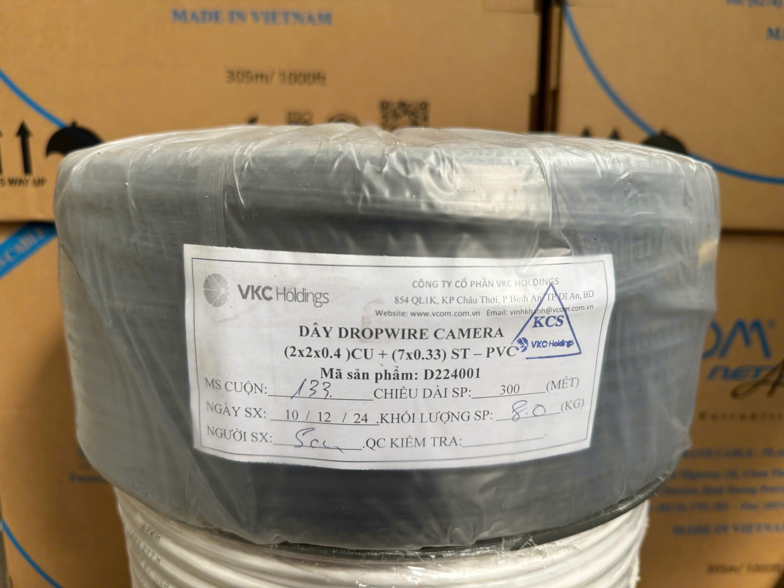 Dây 4 Lõi + Cường Lực ngoài trời - DÂY DROPWIRE CAMERA 2x(2x0.4)Cu + (7x0.33)St-PVC