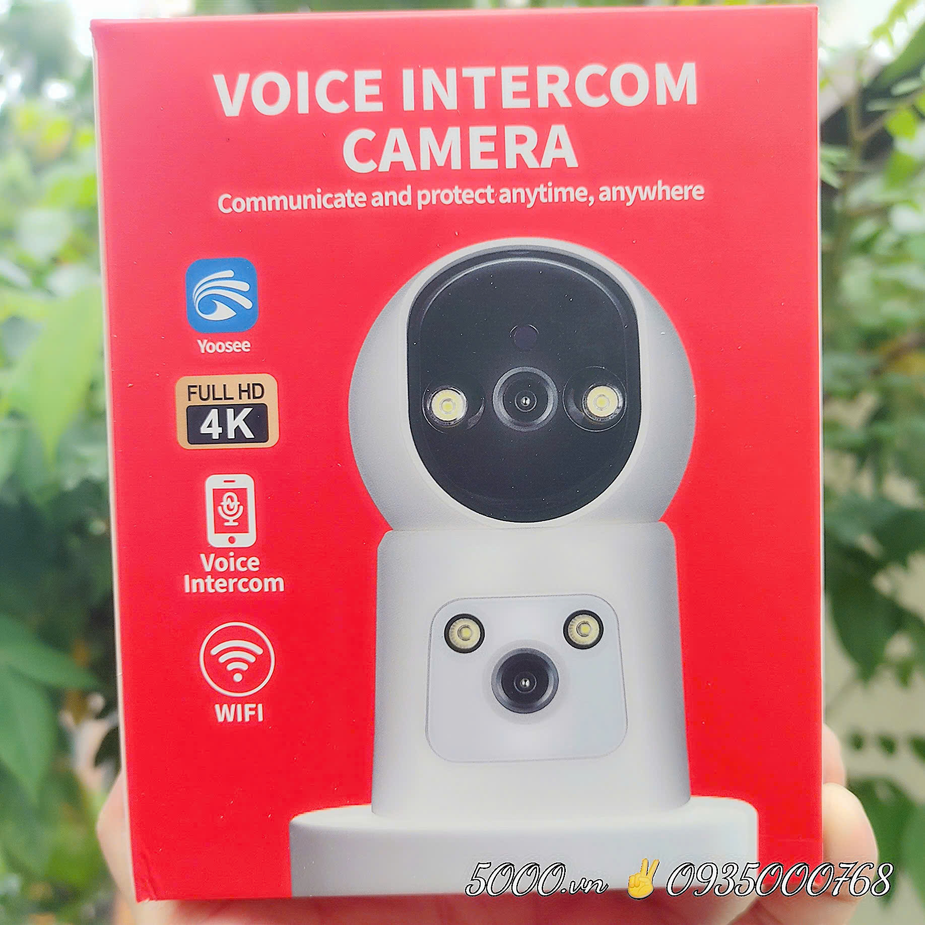 Camera Wi-Fi 2 mắt YOO.SEE QE10, Lens 3.6mm | Thùng 30 Hộp đỏ | Điện áp 5V<2.0A, cổng Type-C | Thẻ 128GB , chuẩn nén H.265