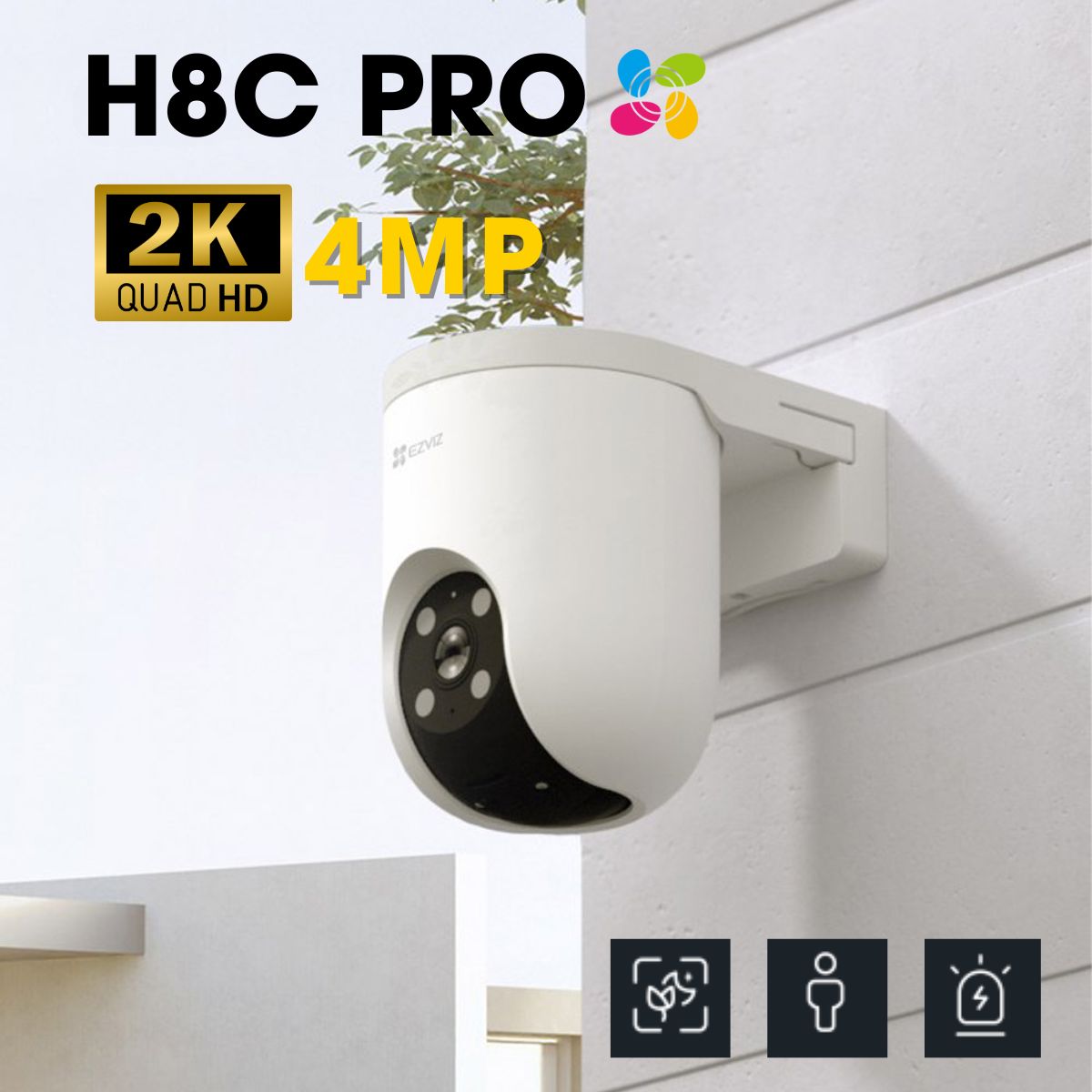 Camera 4MP EZVIZ H8C Pro 2K cộng - Ban đêm CÓ MÀU  | Đàm thoại | Xoay 360 | Thùng 12c