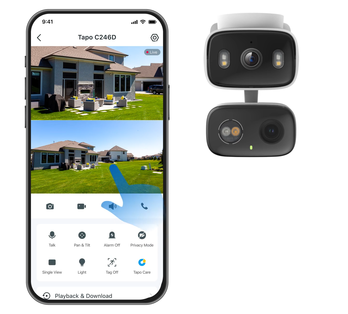 Camera IP Wifi TP-Link TAPO C246D dual lens 2K 3MP - Camera Ngoài Trời Quay Quét 360 không góc chết, dành cho khách cần "Nhìn xa trông rộng - An tâm tuyệt đối"