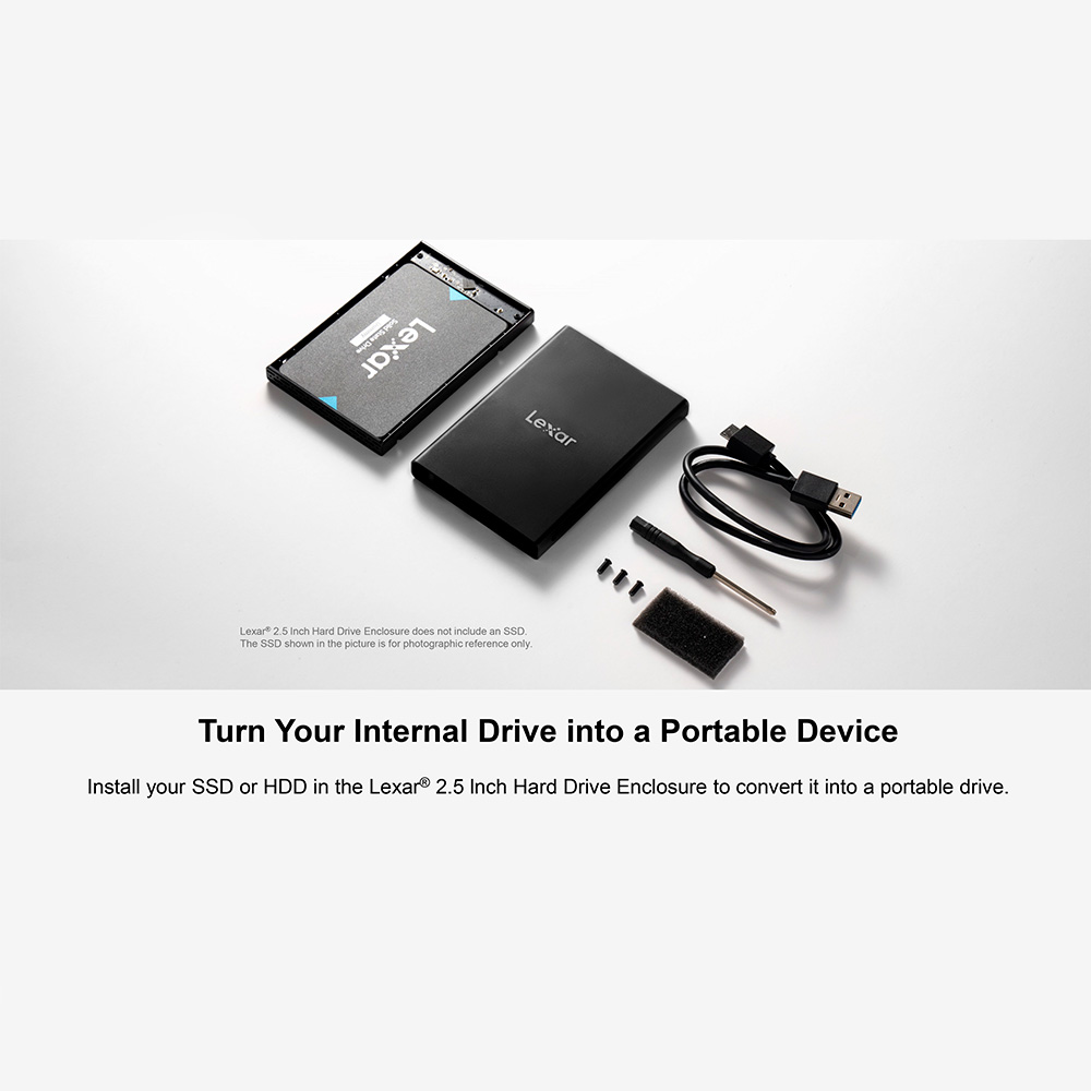 Thiết bị đựng ổ cứng SSD BOX LEXAR_LPAE100-RNBNG - Biến SSD / HDD  2.5" thành ổ cứng di động