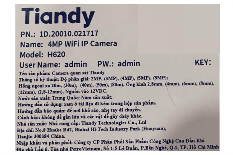 Camera Wifi Tiandy H610 3MP FullColor (2304×1296) - Màu đen ngụy trang, ẩn mình vào tường đen