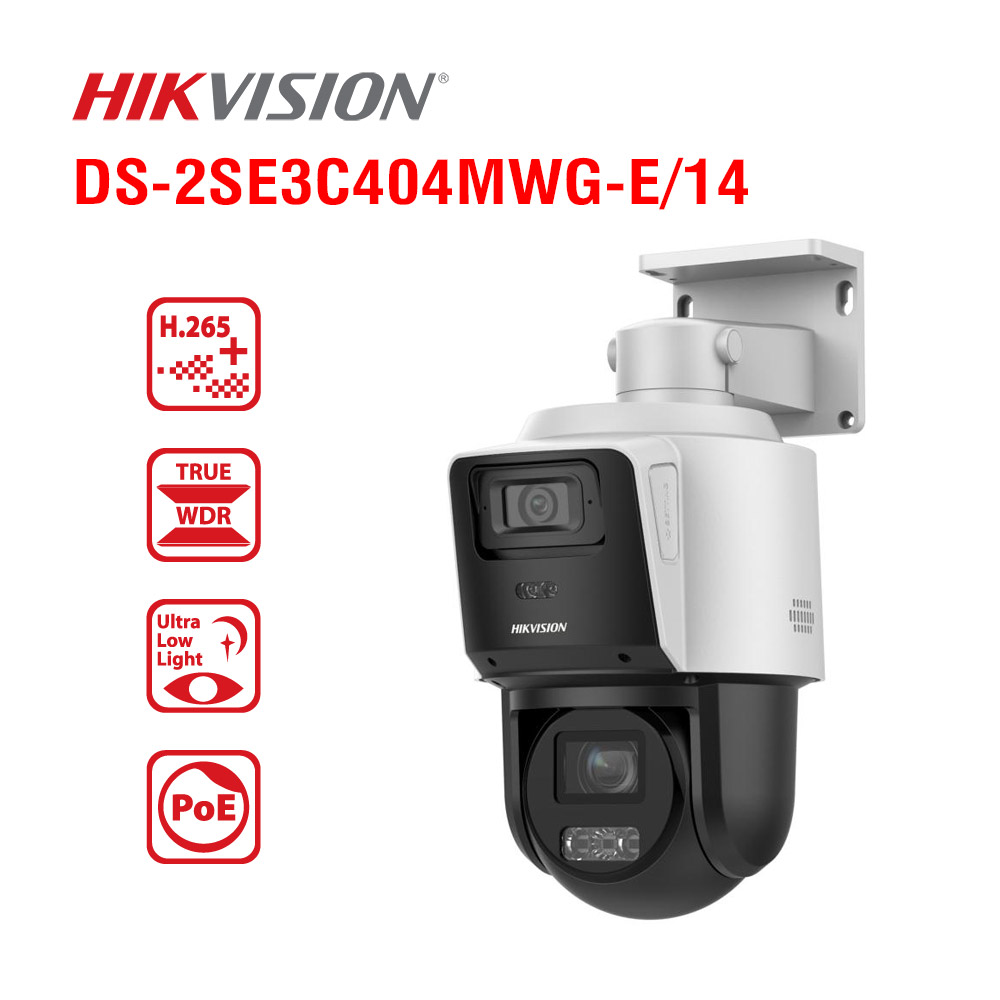 IP Camera Speed Dome 4MP Hikvision 2 mắt 2 khung hình DS-2SE2C400MWG-E/14 và  PTZ DS-2SE3C404MWG-E/14