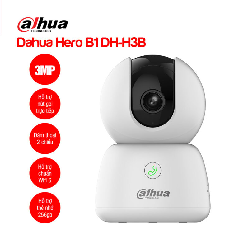 Wifi Dahua H3B  3MP - Hero B1, Xoay 360 trong nhà, Đàm thoại 2 chiều ,Theo dõi chuyển động