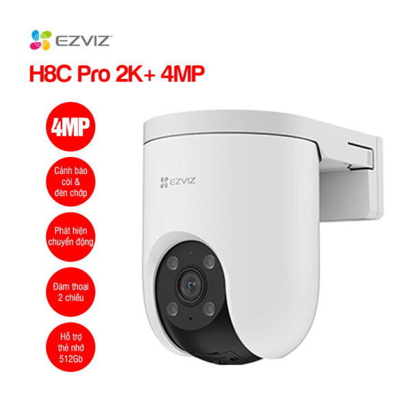 Camera 4MP EZVIZ H8C Pro 2K cộng - Ban đêm CÓ MÀU  | Đàm thoại | Xoay 360 | Thùng 12c