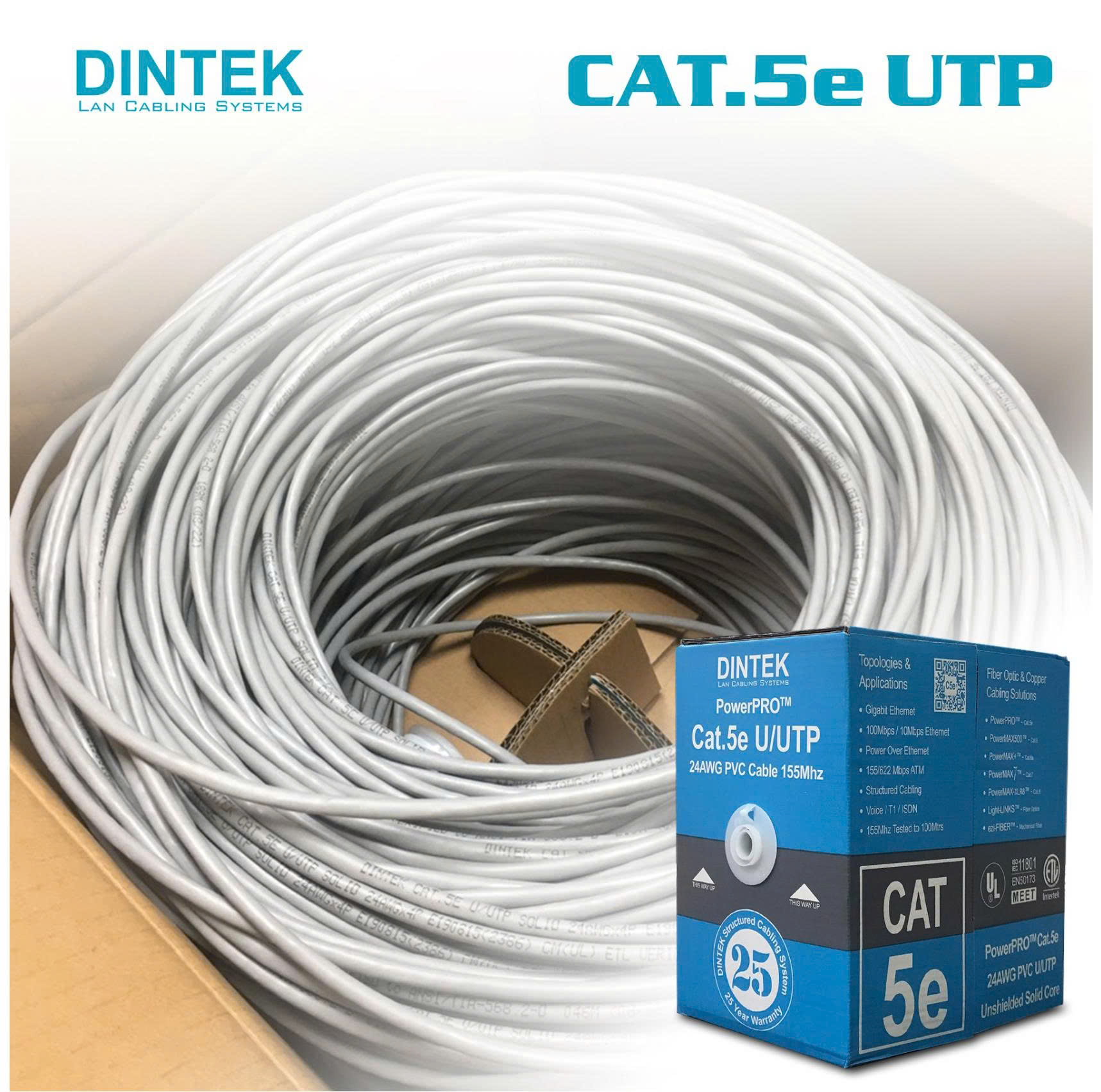Thùng 305m Cáp mạng DINTEK UTP  CAT.5e (1101-03029)