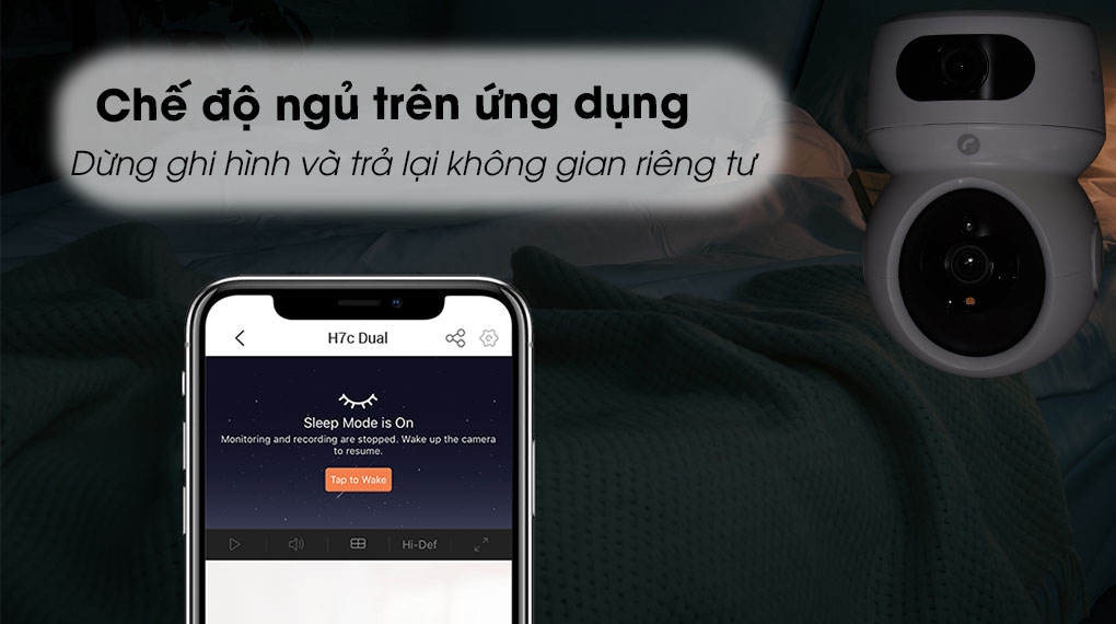 EZVIZ H7C Dual 8MP Camera Wi-Fi 2 mắt 2 khung 4MP + 4MP (Chân đế thiết kế thông minh)