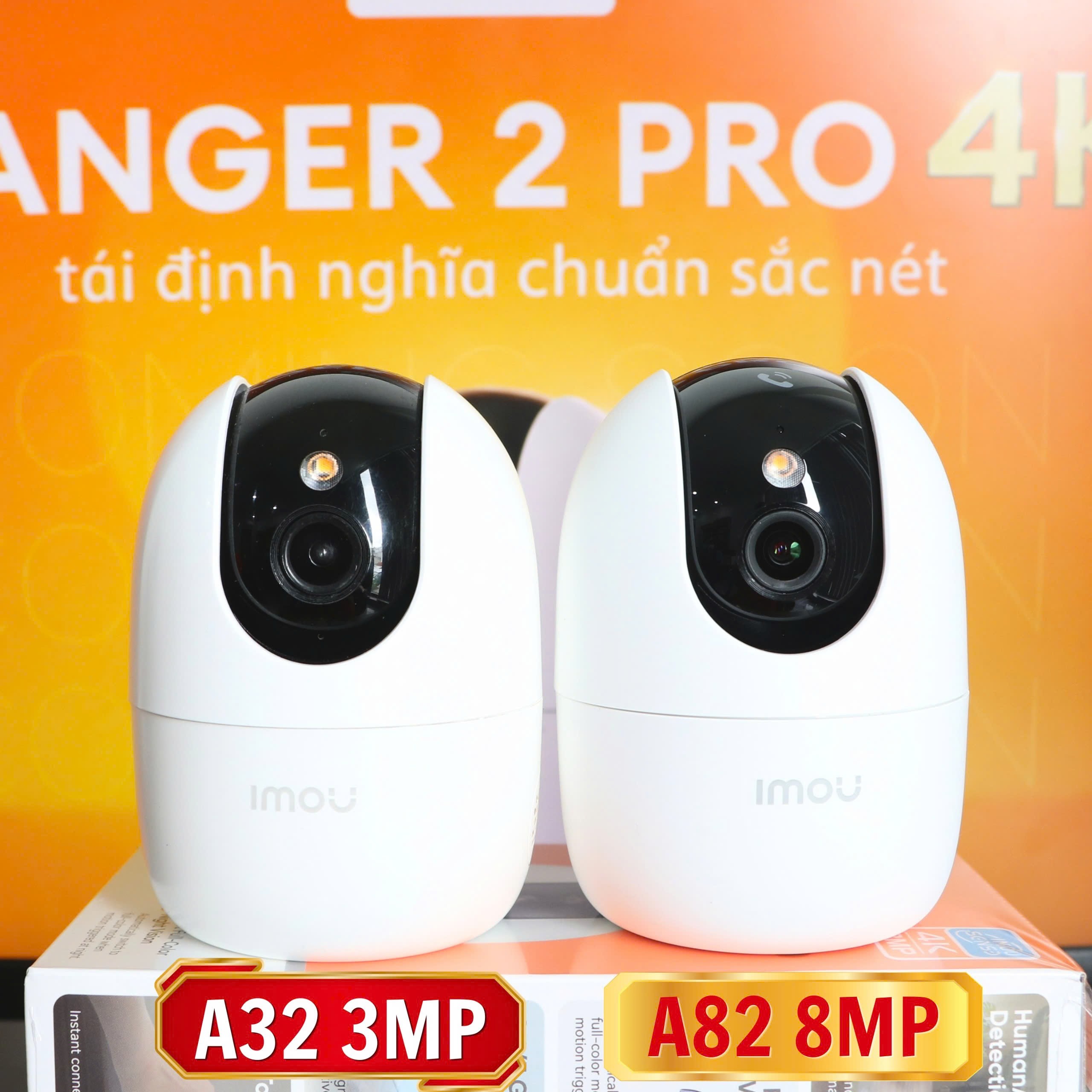(5.0Ghz) IMOU A82 PRO 4K 8MP - Ban đêm có màu | Wifi 2 tần số | Có cổng LAN | Nén H.265 | Nhận thẻ 512GB