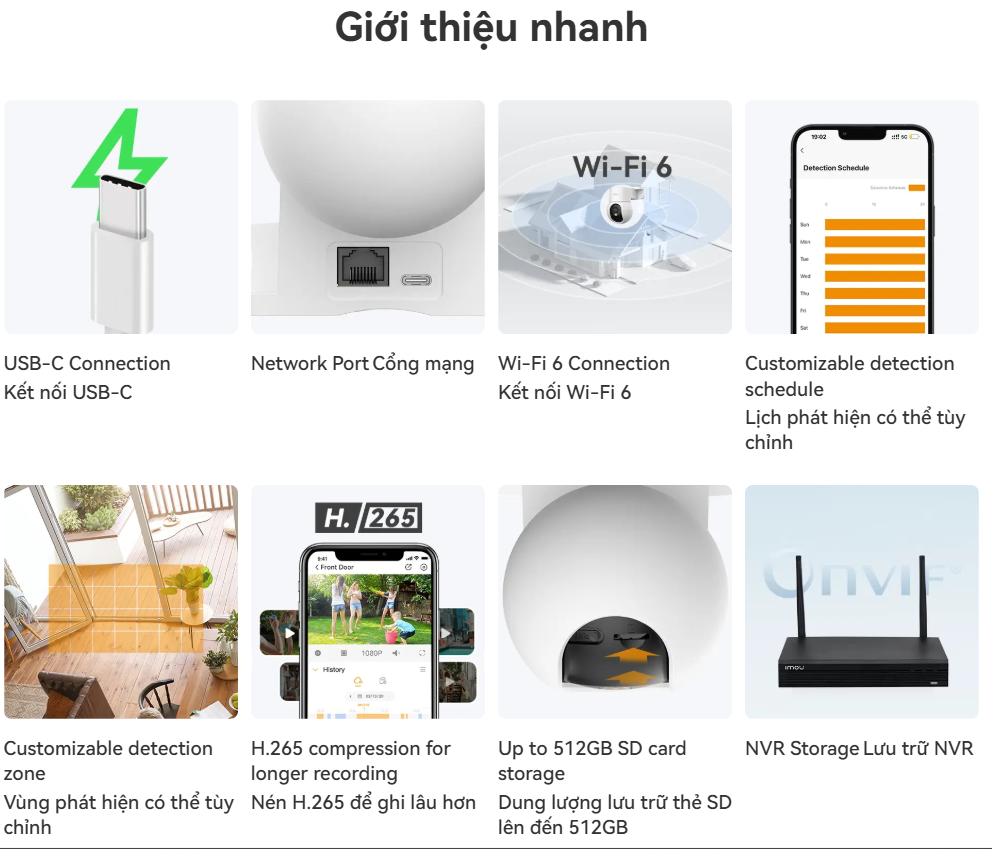 (5.0Ghz) IMOU K2MP 3K 5MP - Thiết kế mini, siêu kute | LAN 1GB | Full Color | Có AOR | Nén H.265 | Nhận thẻ 512GB | Góc rộng hơn | Loa to hơn | Nhận diện Human tốt hơn