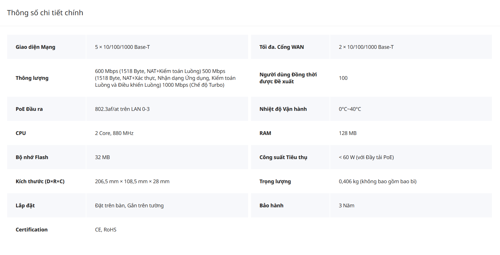Router Ruijie Reyee RG-EG105G-V3 Bộ định tuyến được Quản lý Cloud