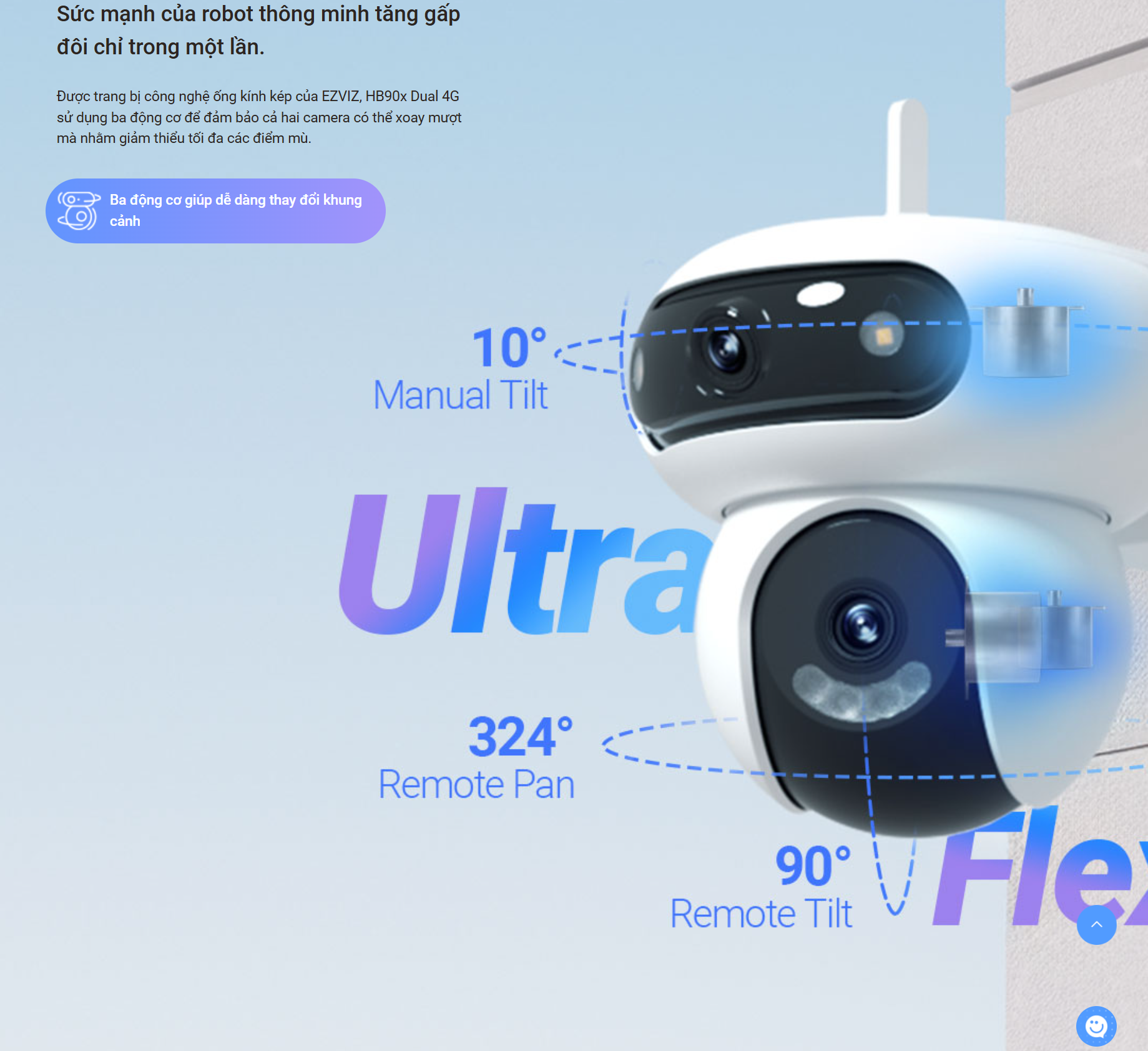 (Quà) 4G Ezviz HB90x Dual 8MP - Camera NLMT 2 măt ngoài trời | Dây 3 mét | Sạc 10W | Pin 10.400 mAh | IP65 | Có 4G, Có Wifi luôn | CS-HB90x/SP-R100 (4MP+4MP W4GA)