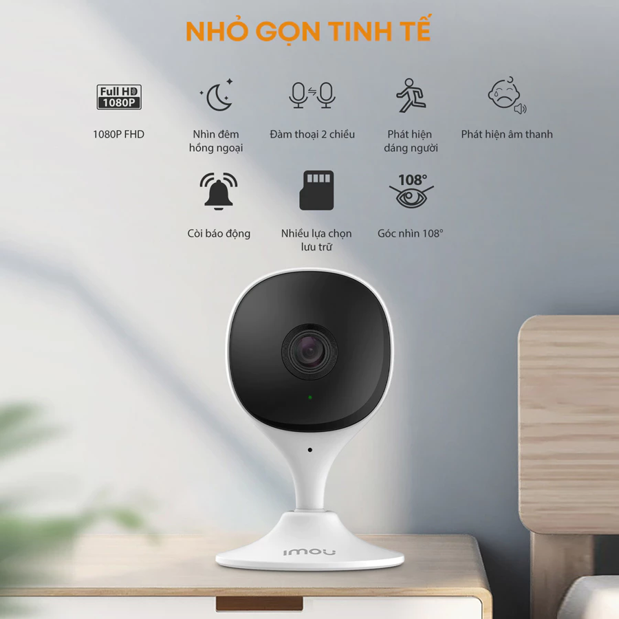 (5) Camera Wi-Fi 3MP IMOU C32SP, phong cách Cube (Đàm thoại 2 chiều | Đế nam châm hít sắt cực mạnh | nhận thẻ 512GB | Onvif | H.265)
