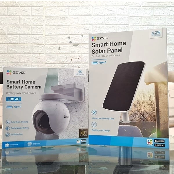 EZVIZ EB8 4G + Tấm pin năng lượng mặt trời 5W | Pin 10.400 mAh