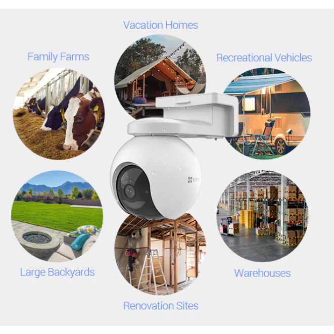 EZVIZ EB8 4G + Tấm pin năng lượng mặt trời 5W | Pin 10.400 mAh