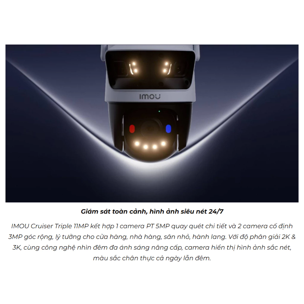 Camera Wi-Fi 11MP IMOU S7UP (Cruiser Z 3MP + 3MP + 5MP I 3 mắt 3 khung hình | Thùng 12c)