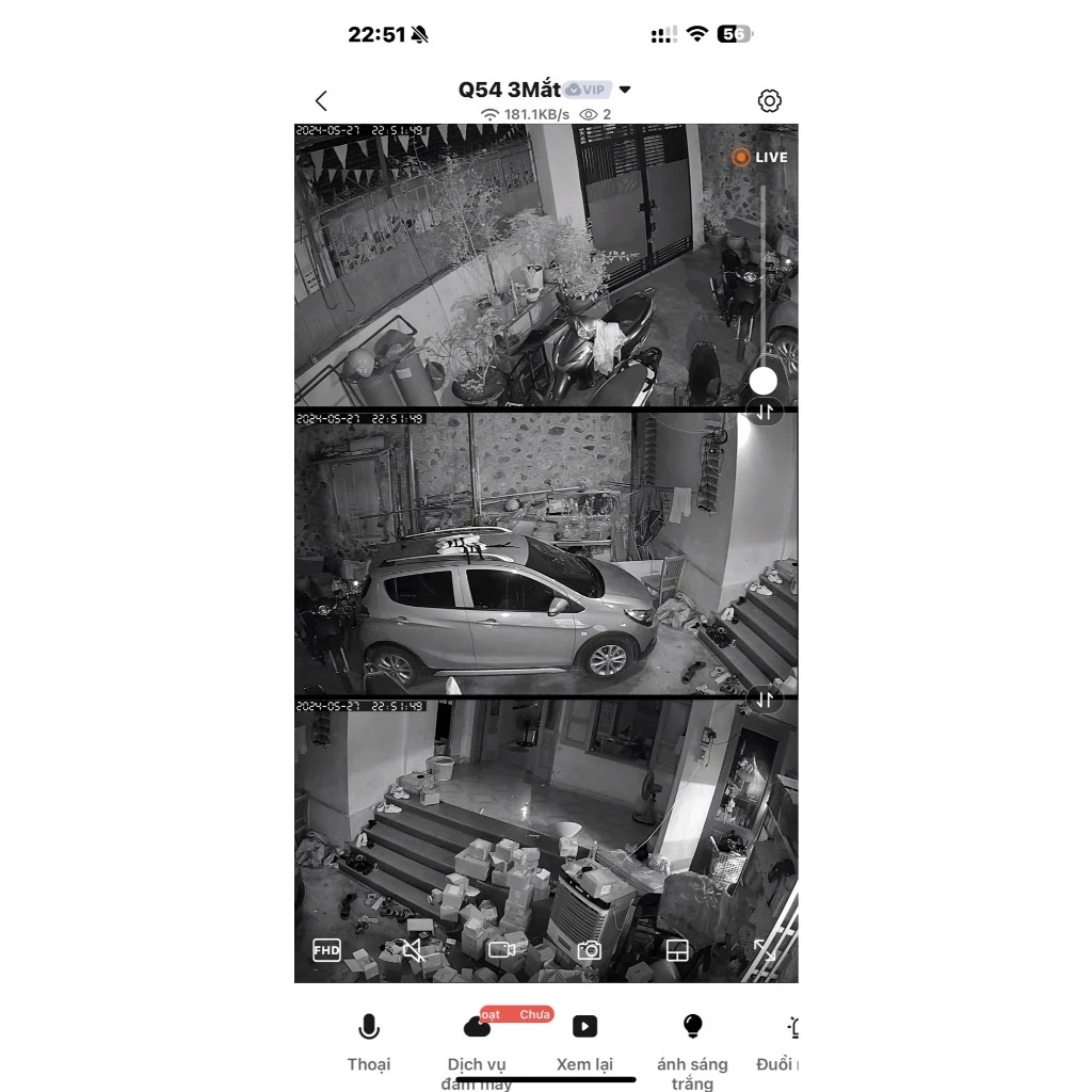 YOOSEE F50JD-18MP Camera Wi-Fi 4 mắt 3 khung hình (Hộp Carton 3 lớp | Bảo hành 12 tháng | Thùng 12c)