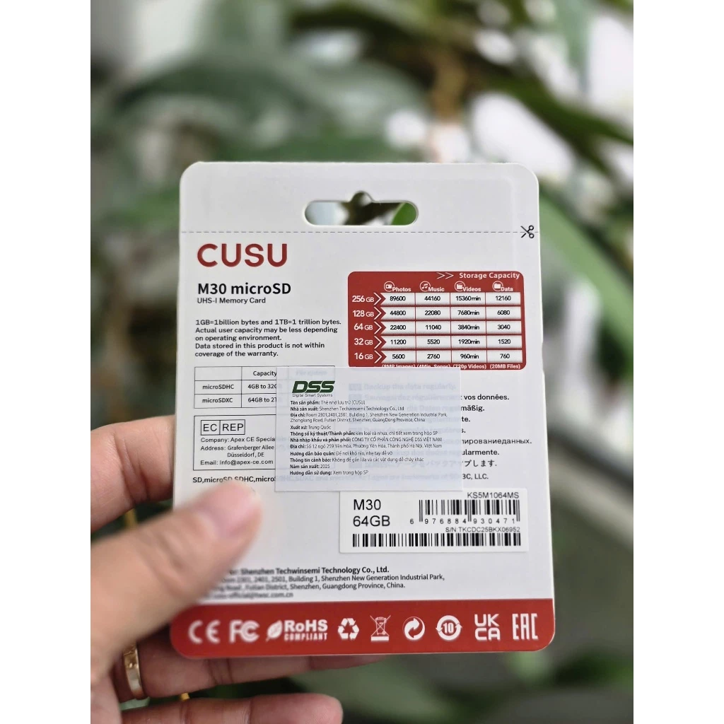 *CUSU 64GB 90Mbps  - DSS | Bảo hành 1 năm 1 đổi 1
