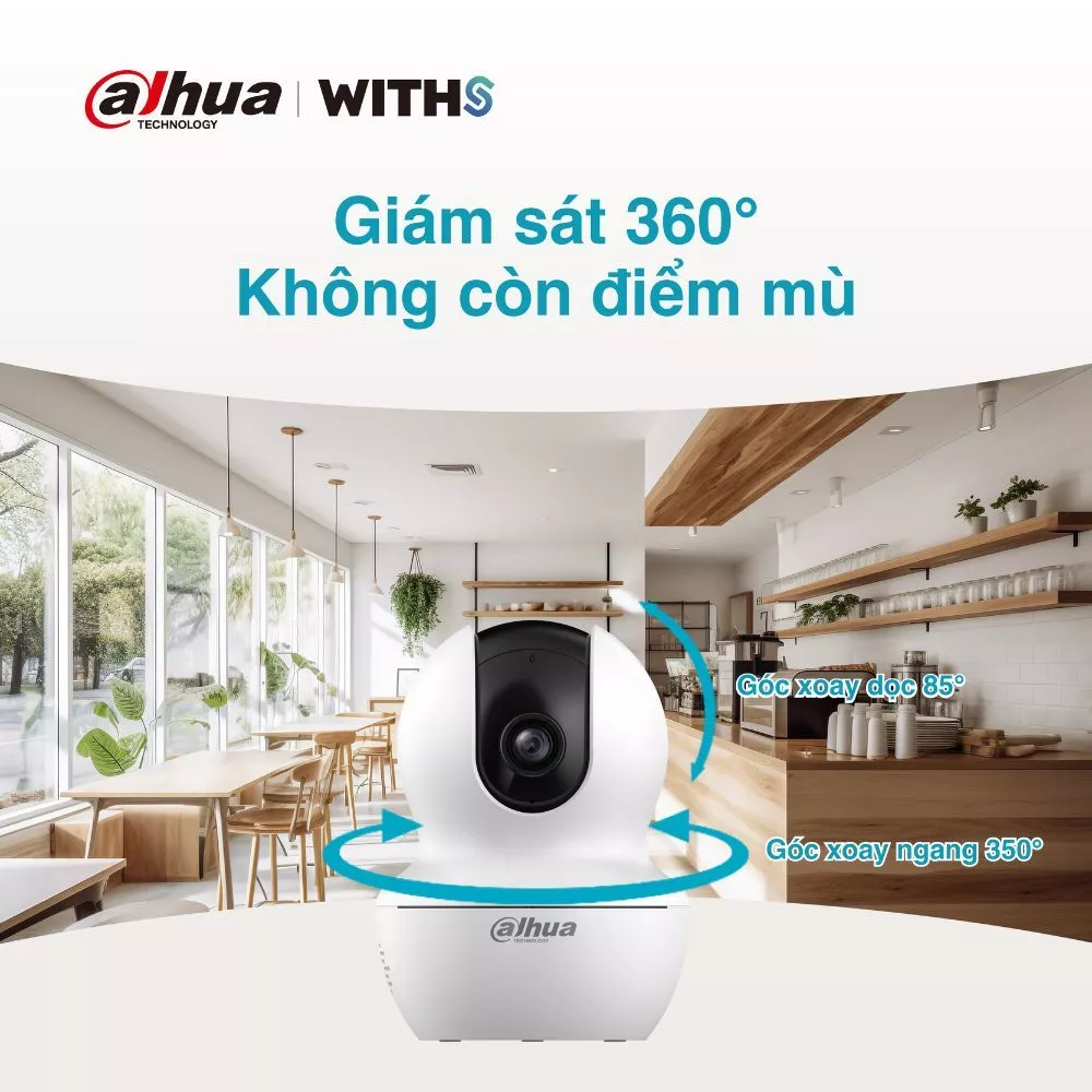 (2) Camera Wifi Dahua Hero H3T 3MP/5MP,Xoay 360 trong nhà, Đàm thoại 2 chiều ,Theo dõi chuyển động H3T/H5T