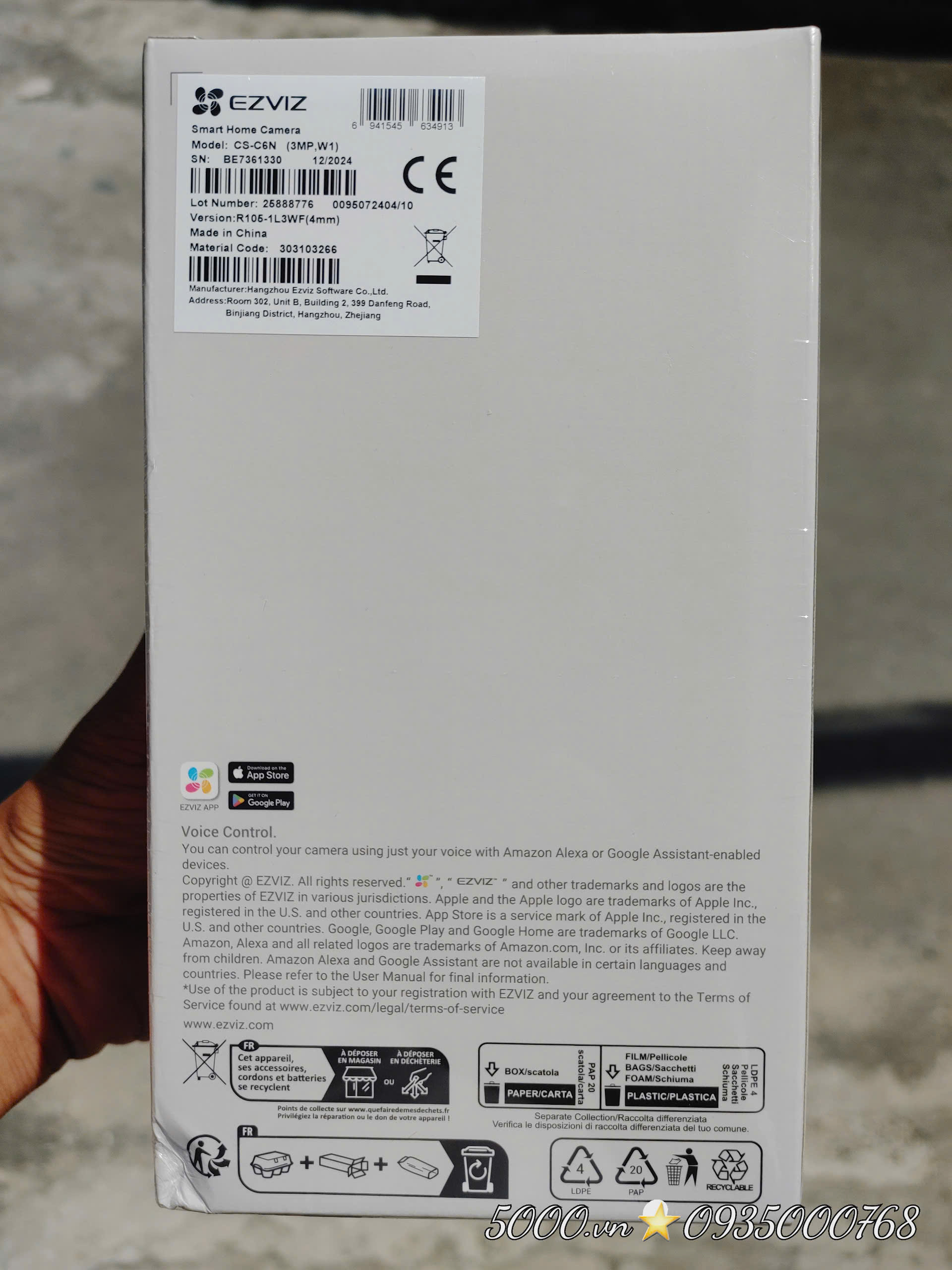 EZVIZ H6C Pro 2K - Camera Wi-Fi H6c Pro 3MP Quay Quét 360 Độ, Chạm để gọi điện, Đàm thoại 2 chiều, Ghi hình màu ban đêm, thùng 30 cái