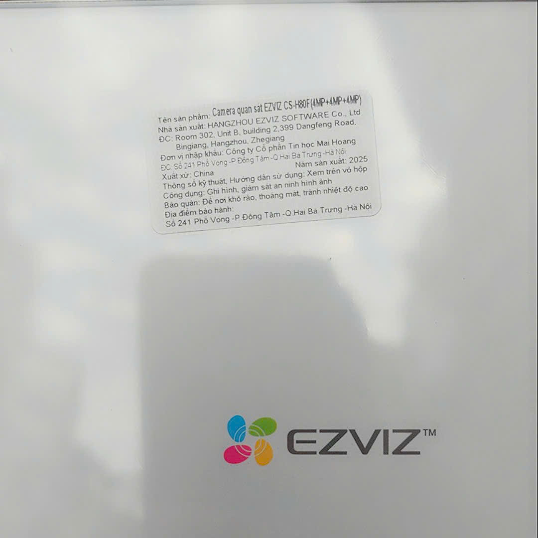 EZVIZ H80F Multi Camera Wi-Fi ngoài trời với ba ống kính 4MP+4MP+4MP (2 Khung hình + 1 Zoom x12)