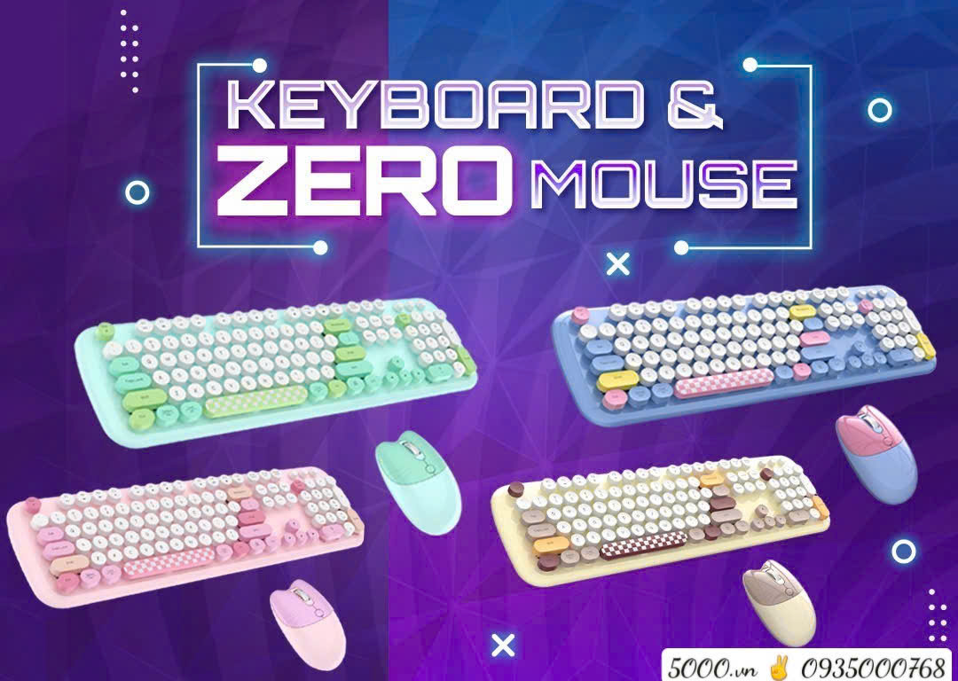 Combo Phím + Chuột Meo Meo - Hàng chính hãng | Bảo hành 1 năm | Có xuất VAT