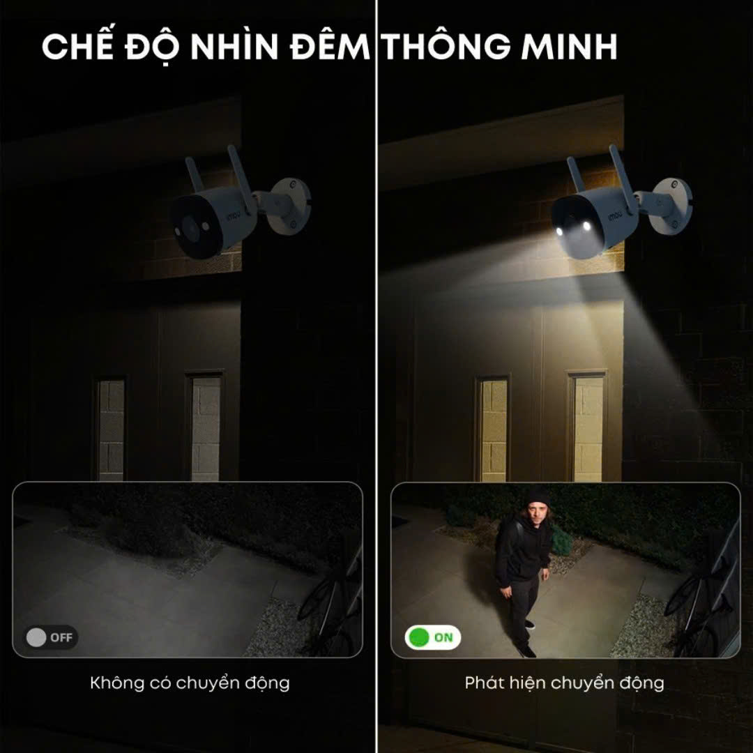 Camera Wifi 3MP ngoài trời IMOU Bullet 2E COLOR I F32FP I Chống nước IP67