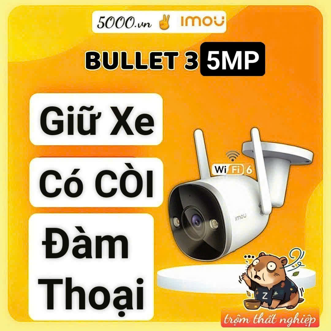 Camera Wi-Fi 5MP ngoài trời IMOU Bullet 3 COLOR | Đàm thoại 2 chiều I S3EP 3K I Chống nước IP67