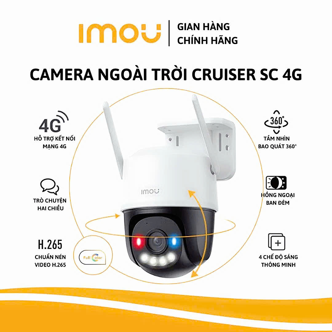4G Camera ngoài trời 3MP IMOU K7FP-2K (Cruiser SC | Outdoor | FullColor | Sóng sim 4G mọi nhà mạng Việt Nam)