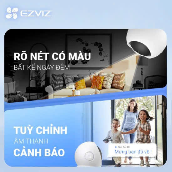 EZVIZ C6N Pro 3K 5MP Camera WI-FI Trong nhà, Quay Quét 360 Độ, Đàm Thoại 2 Chiều - Bản nâng cấp C6N Pro 2K 3MP