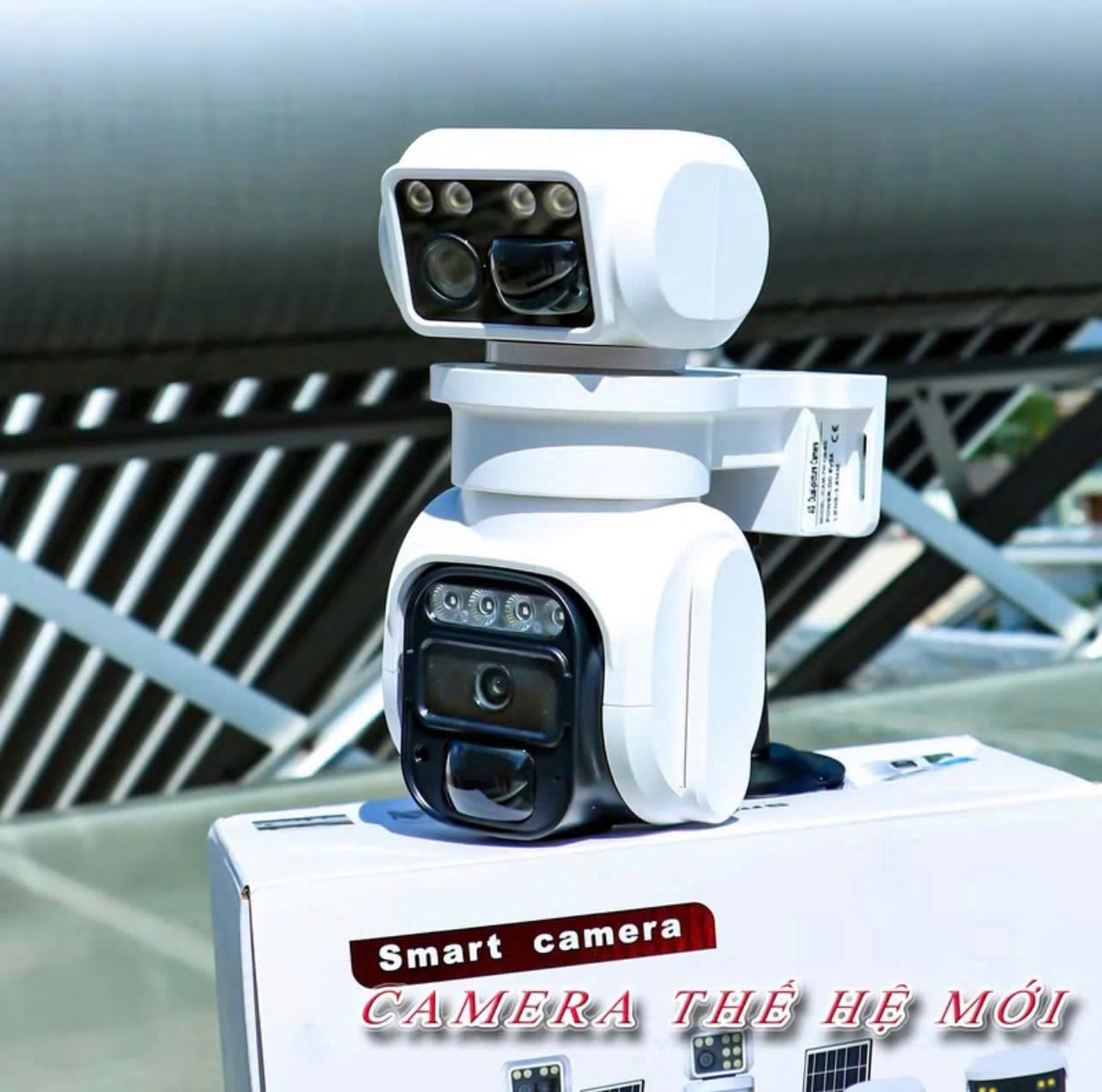 IMCAM365 IQ9 - 4G Solar Camera Sim 4G, Pin lưu trữ 48h, Tấm NLMT LỚN, chân đế dài, xoay 360 độ , đàm thoại, có màu, thùng 12c