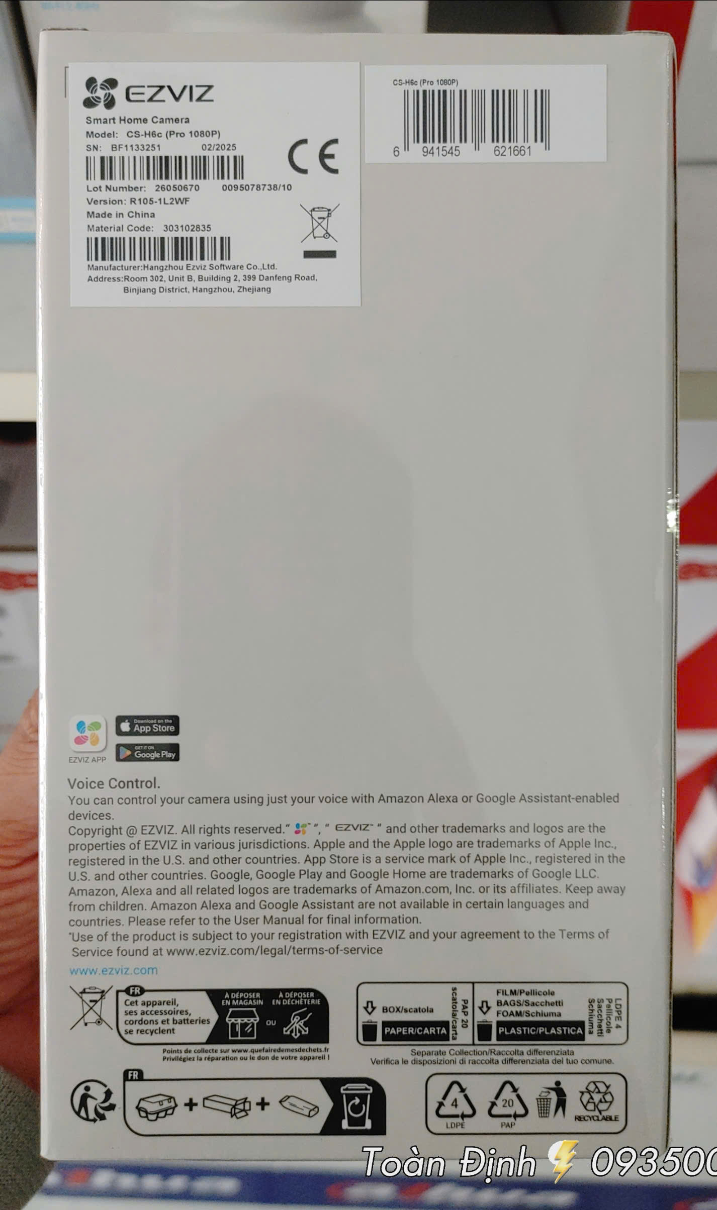 EZVIZ H6c Pro 2MP Camera WI-fi Quay Quét 360 Độ, Chạm để gọi điện, Đàm thoại 2 chiều, Ghi hình màu ban đêm, thùng 30 cái