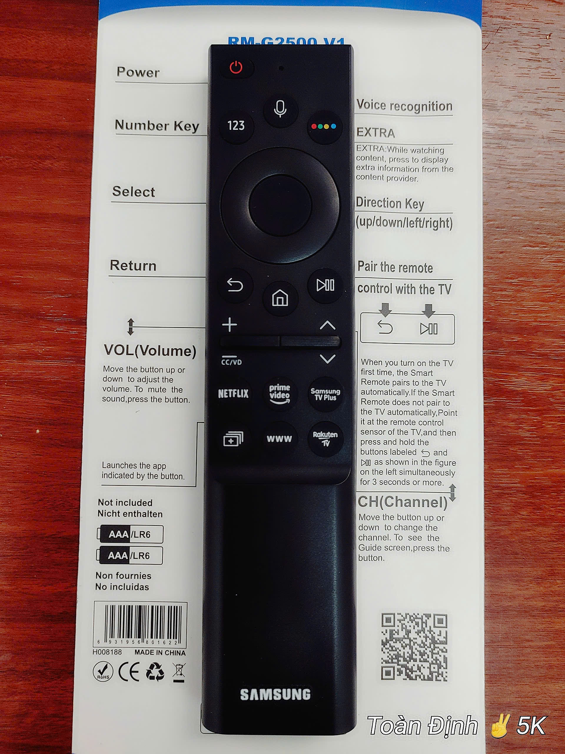 Remote Tivi SAMSUNG voice, điều khiển bằng giọng nói - FullBox | Hàng nhập khẩu | Bảo hành 6 Tháng
