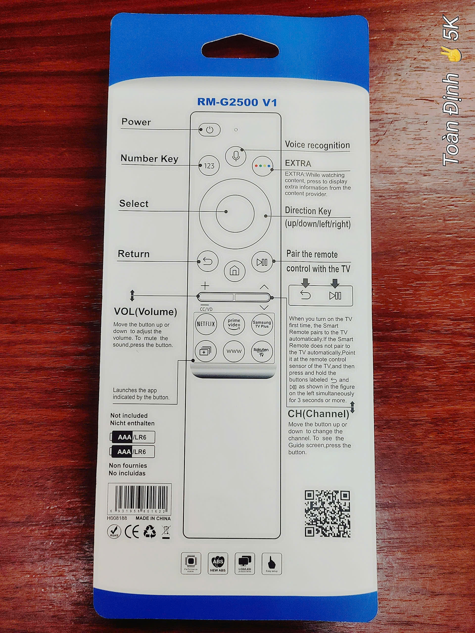Remote Tivi SAMSUNG voice, điều khiển bằng giọng nói - FullBox | Hàng nhập khẩu | Bảo hành 6 Tháng